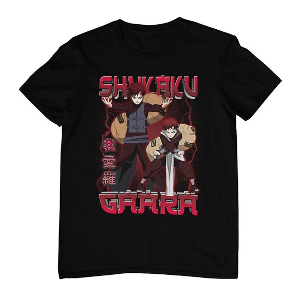 Ripple Junction Naruto Shippuden Gaara Kanji Adult T-Shirt Unisex Black White - Picture 1 of 4